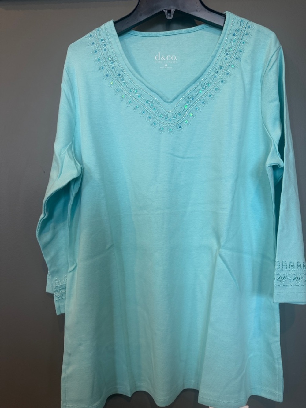 Light Aqua Women's Tunic Top - QVC - Picture 3 of 12
